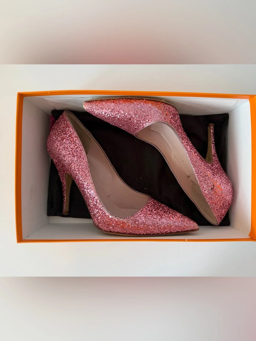 Kate Spade New York Glitter Pointed-Toe Pumps in Pink, Size 8
